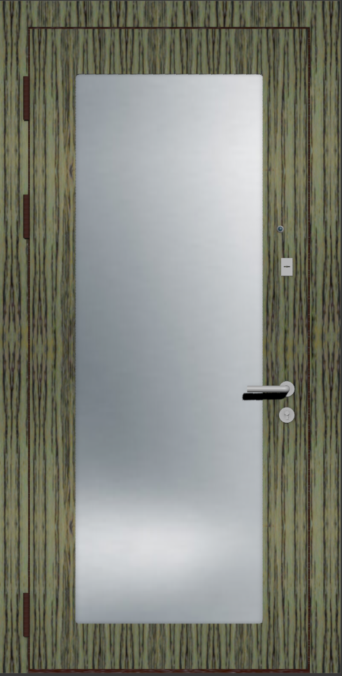 Дверь с большим зеркалом шпон